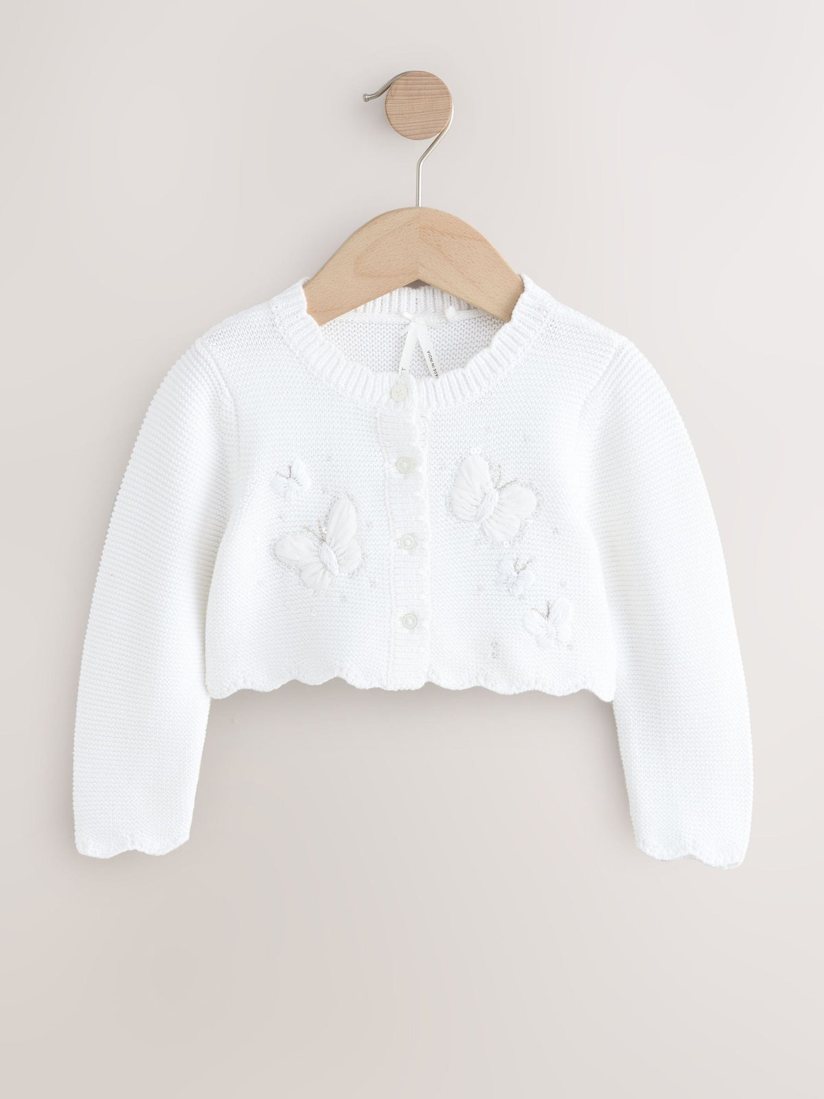 Dsiney Kidz - White Occasion Bridesmaid Knitted Butterfly Cardigan Shrug (3mths-16yrs) image 5