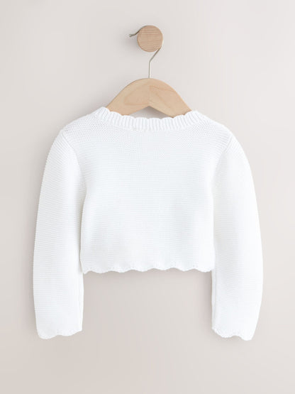 Dsiney Kidz - White Occasion Bridesmaid Knitted Butterfly Cardigan Shrug (3mths-16yrs) image 6