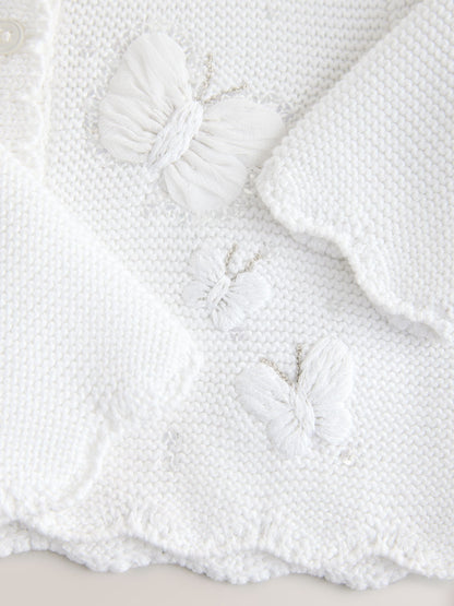 Dsiney Kidz - White Occasion Bridesmaid Knitted Butterfly Cardigan Shrug (3mths-16yrs) image 7