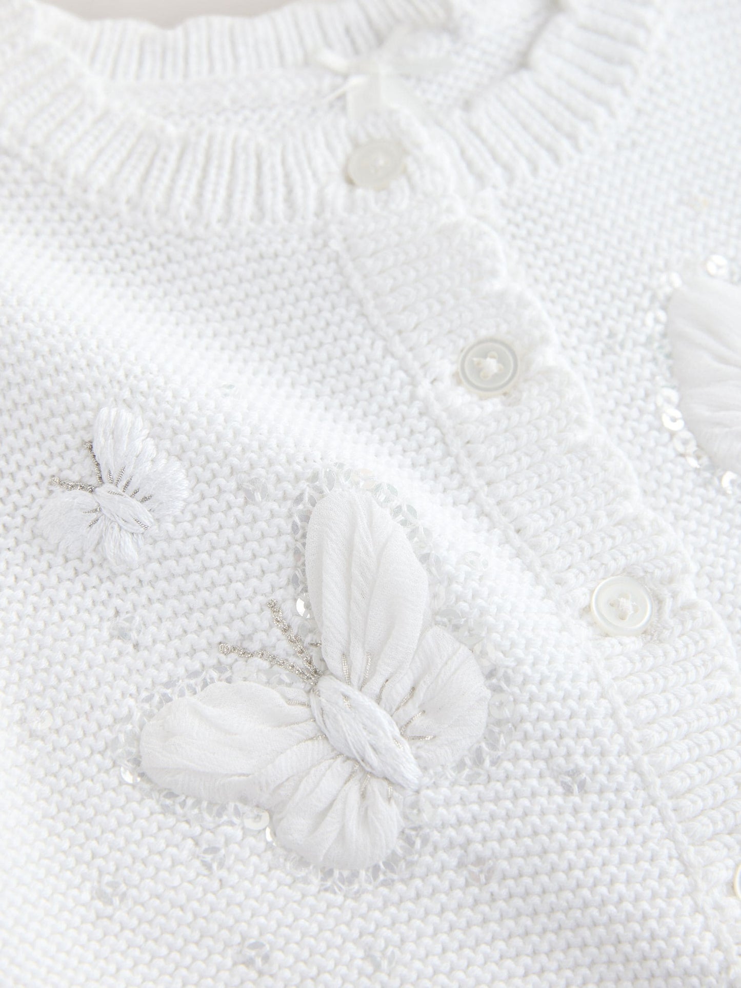 Dsiney Kidz - White Occasion Bridesmaid Knitted Butterfly Cardigan Shrug (3mths-16yrs) image 8