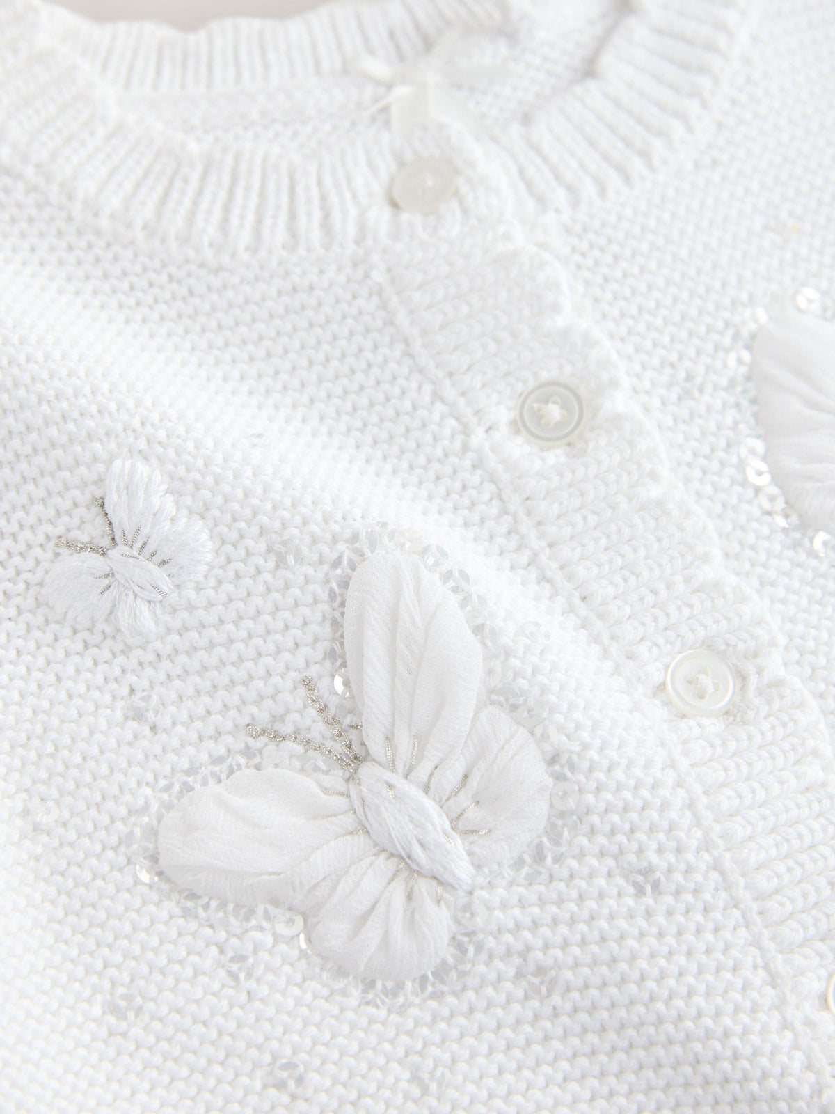 Dsiney Kidz - White Occasion Bridesmaid Knitted Butterfly Cardigan Shrug (3mths-16yrs) image 8