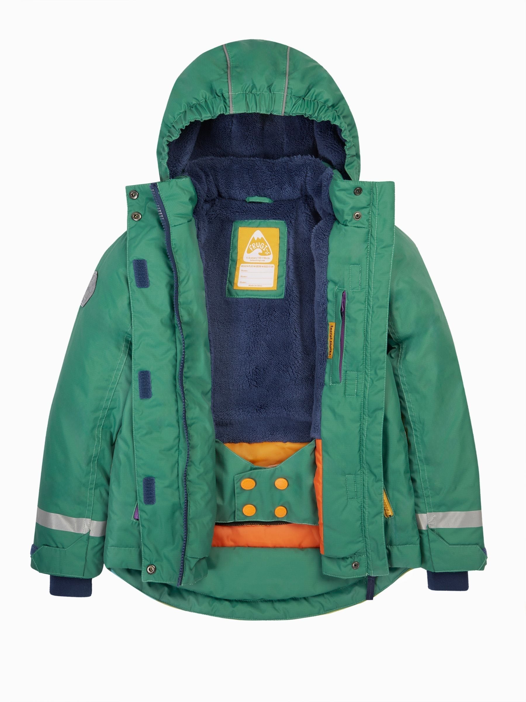 Dsiney Kidz - Frugi Green Snow And Ski Scene Coat image 3