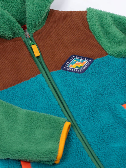 Dsiney Kidz - Frugi Green Bracken Fleece Cord Jacket image 2