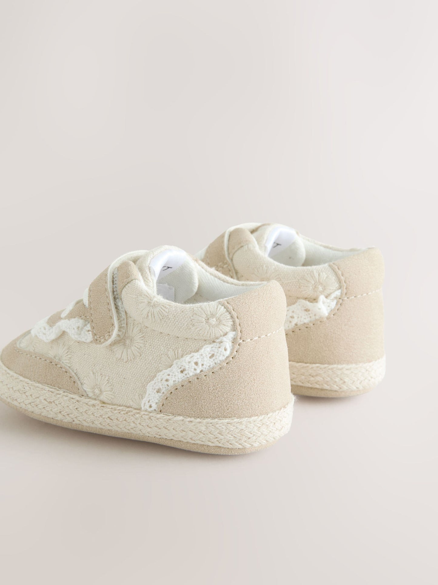Neutral Frill Baby Touch Fasten Trainers (0-24mths) image 4