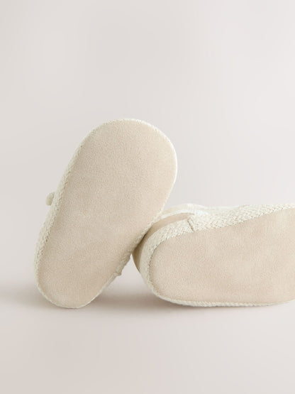 Neutral Frill Baby Touch Fasten Trainers (0-24mths) image 5