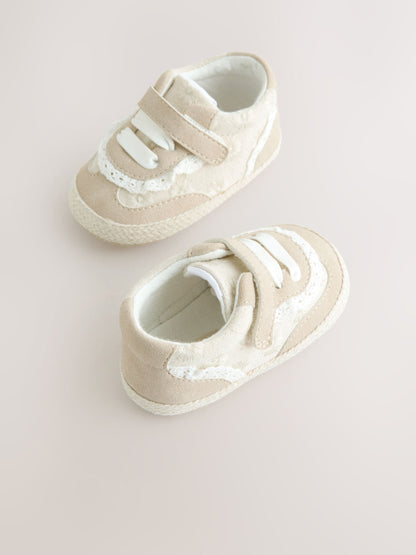 Neutral Frill Baby Touch Fasten Trainers (0-24mths) image 5