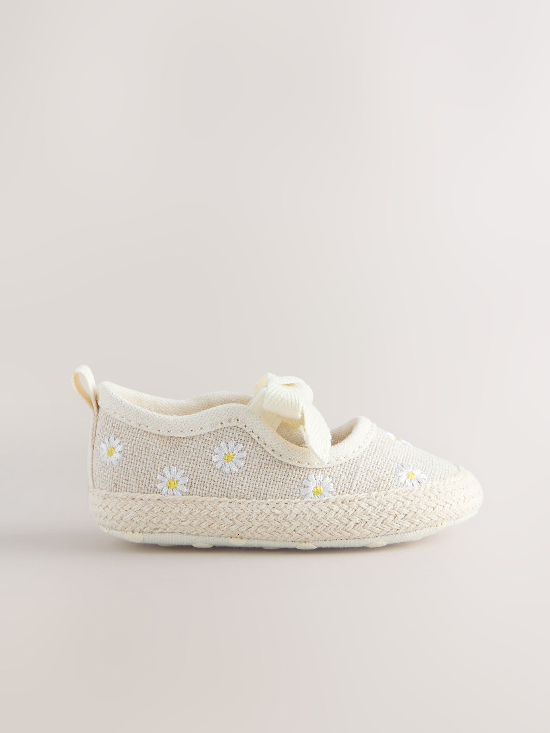 Neutral Daisy Espadrille Baby Shoes (0-18mths) image 2