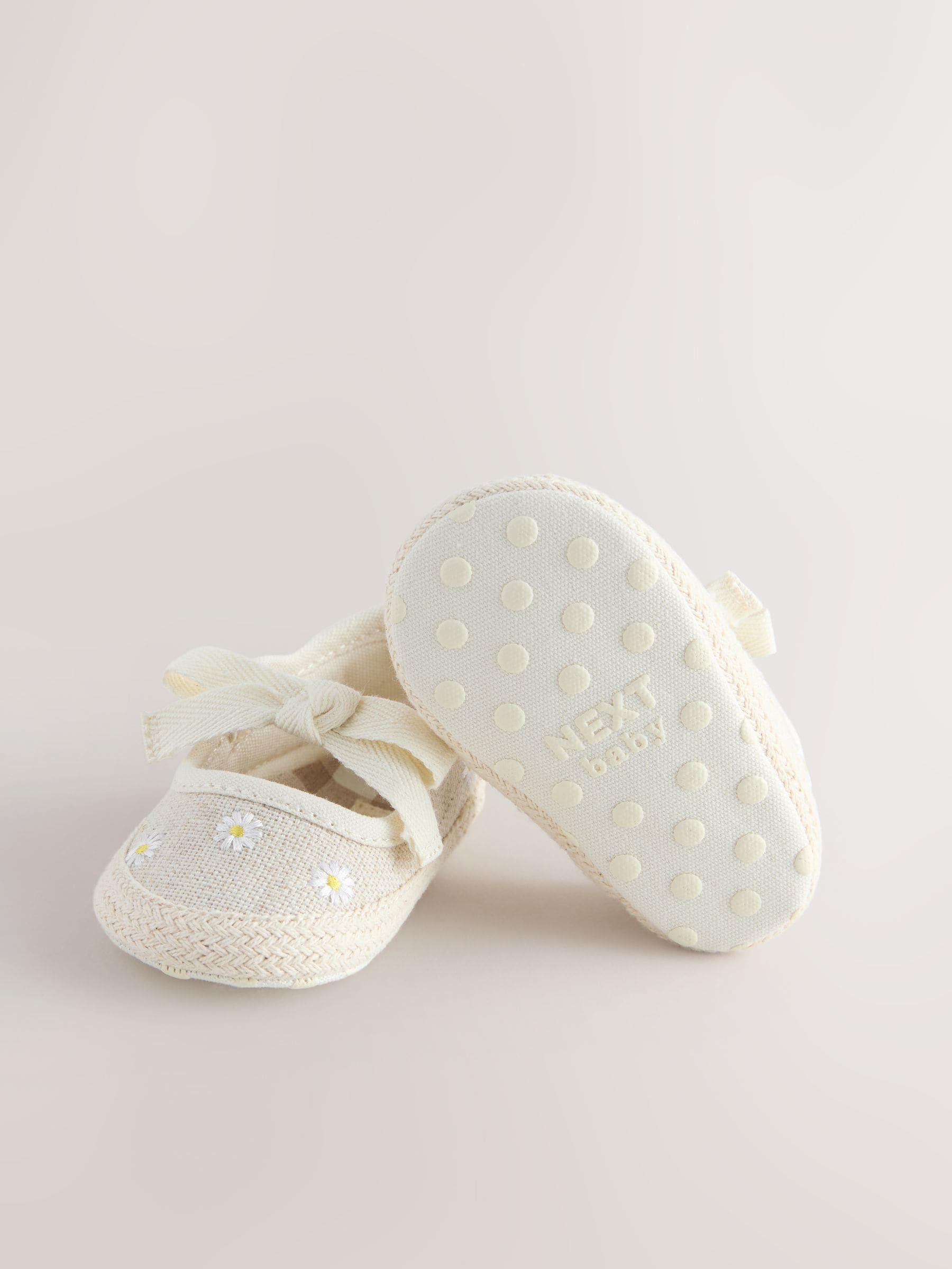 Neutral Daisy Espadrille Baby Shoes (0-18mths) image 4