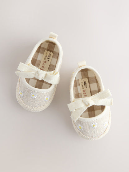 Neutral Daisy Espadrille Baby Shoes (0-18mths) image 4
