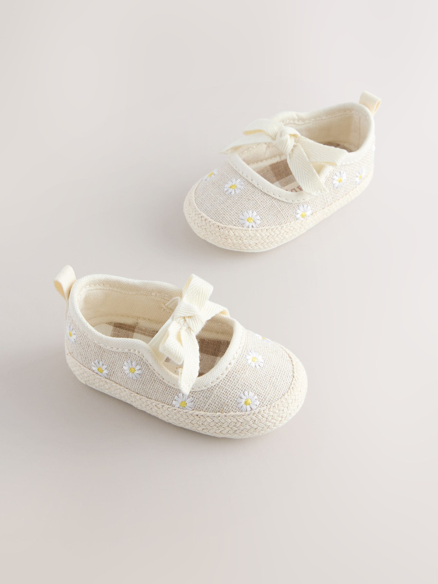 Neutral Daisy Espadrille Baby Shoes (0-18mths) image 1