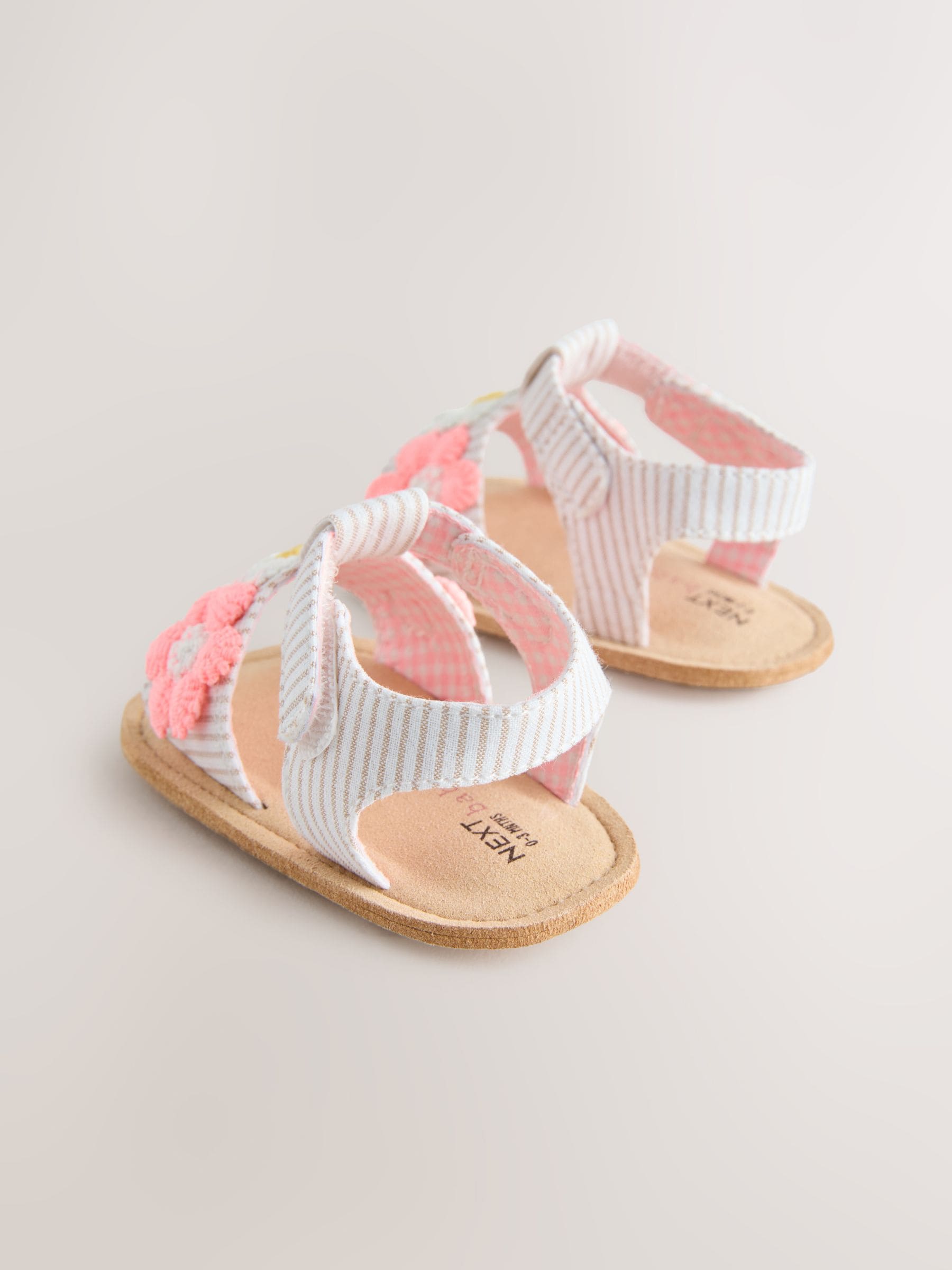 Pink/Neutral Floral Baby Sandals (0-24mths) image 4