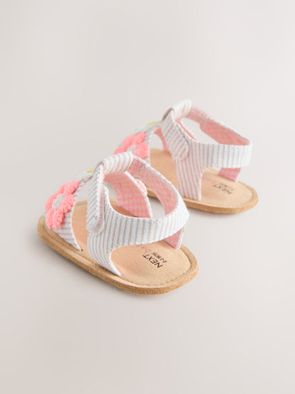 Pink/Neutral Floral Baby Sandals (0-24mths) image 4