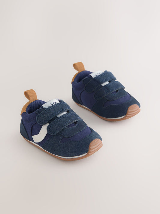 Navy Baby Touch Fastening Trainers (0-2mths) image 1