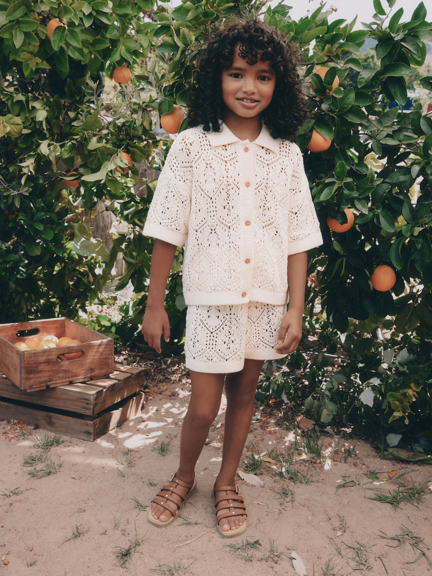 Dsiney Kidz - Cream Knitted Shirt & Shorts Set (3-16yrs) image 1