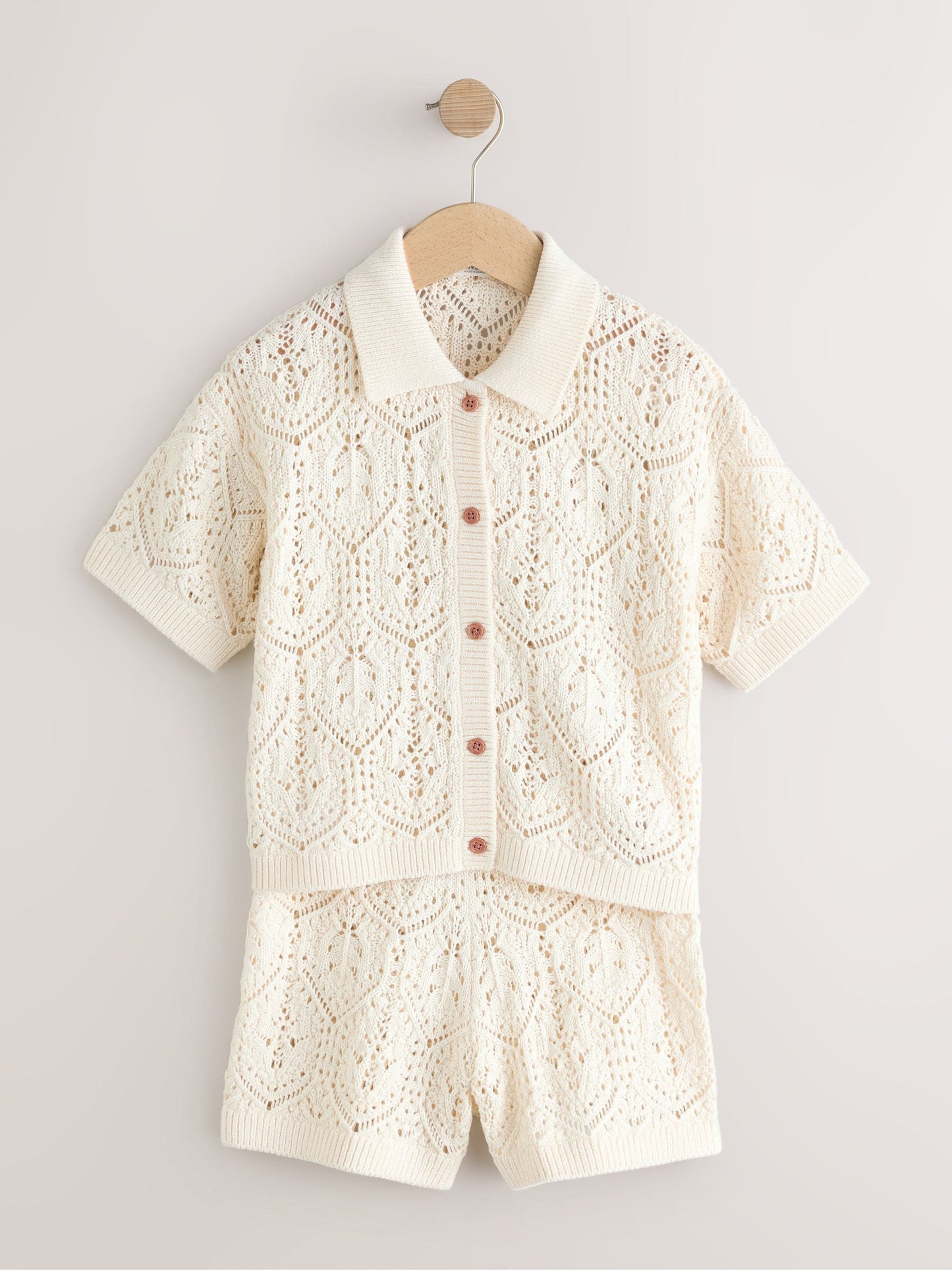Dsiney Kidz - Cream Knitted Shirt & Shorts Set (3-16yrs) image 13