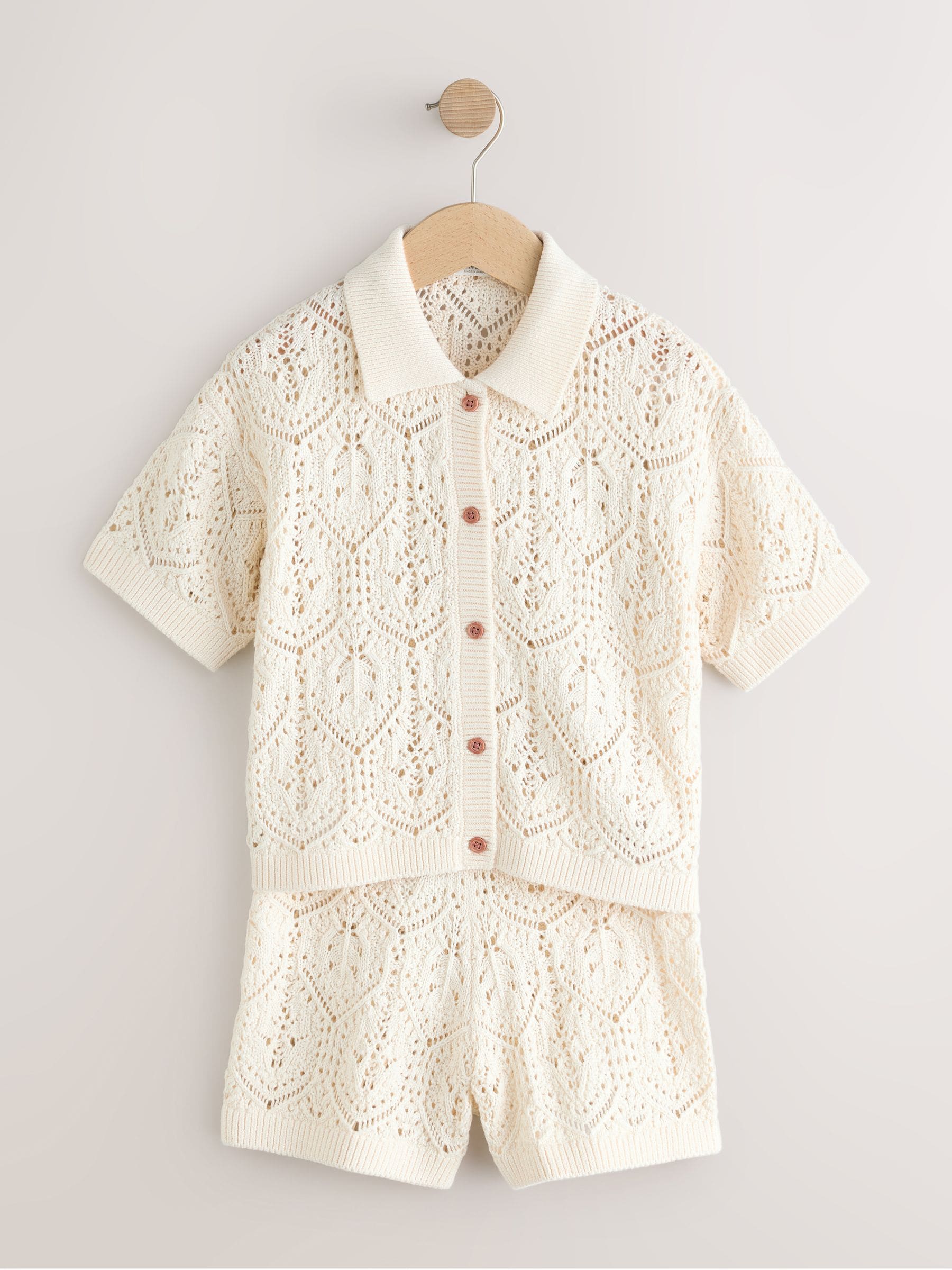 Dsiney Kidz - Cream Knitted Shirt & Shorts Set (3-16yrs) image 13