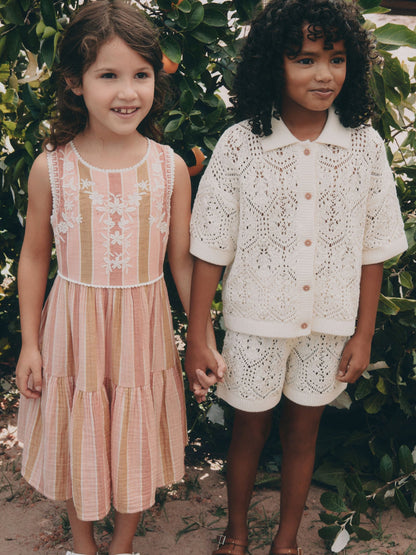 Dsiney Kidz - Cream Knitted Shirt & Shorts Set (3-16yrs) image 2