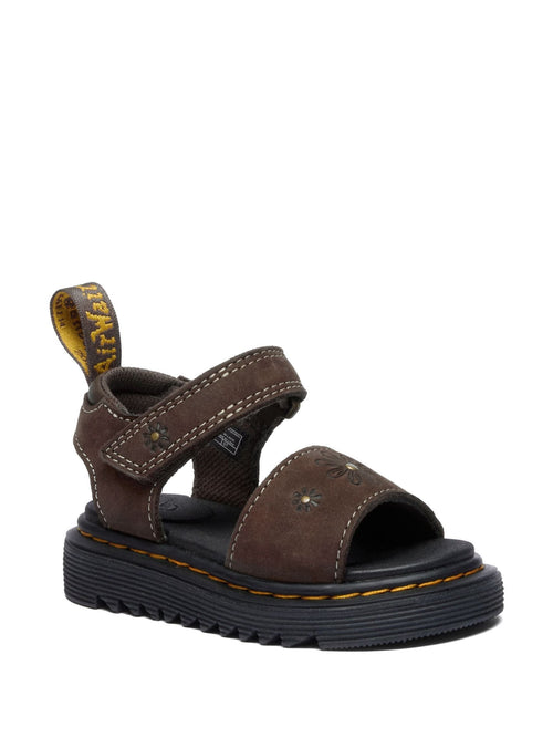Dr. Martens Brown Marlowe Flower Tumbled Nubuck Sandals image 1