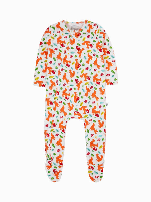 Frugi White Kimono Zip Sleepsuit image 1