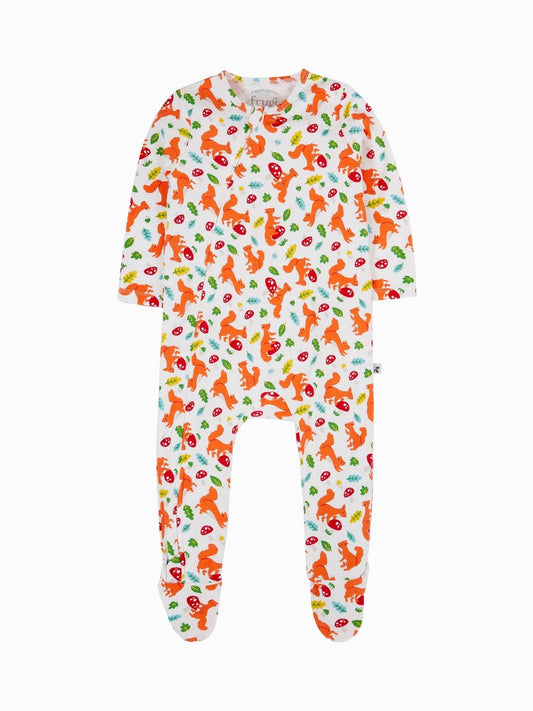 Frugi White Kimono Zip Sleepsuit image 1