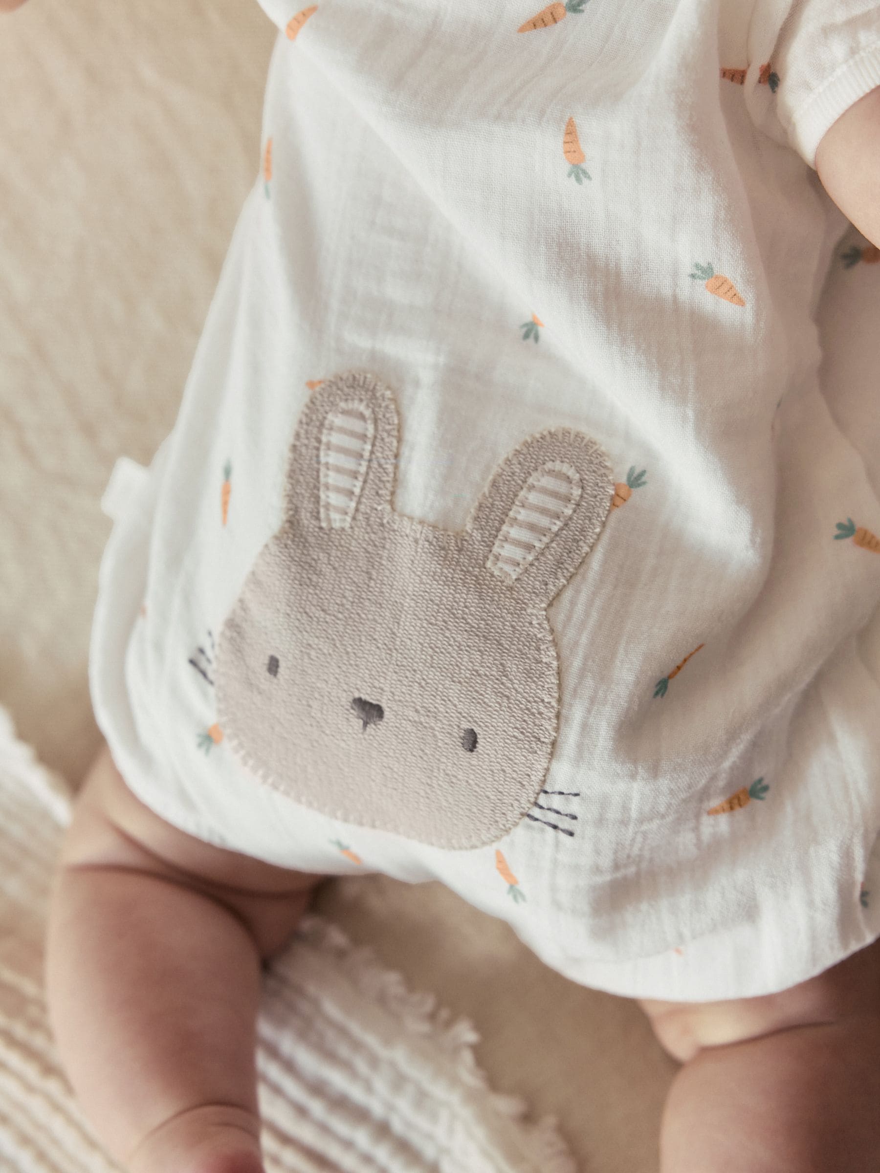 White Bunny Baby Woven Romper (0mths-3yrs) image 3