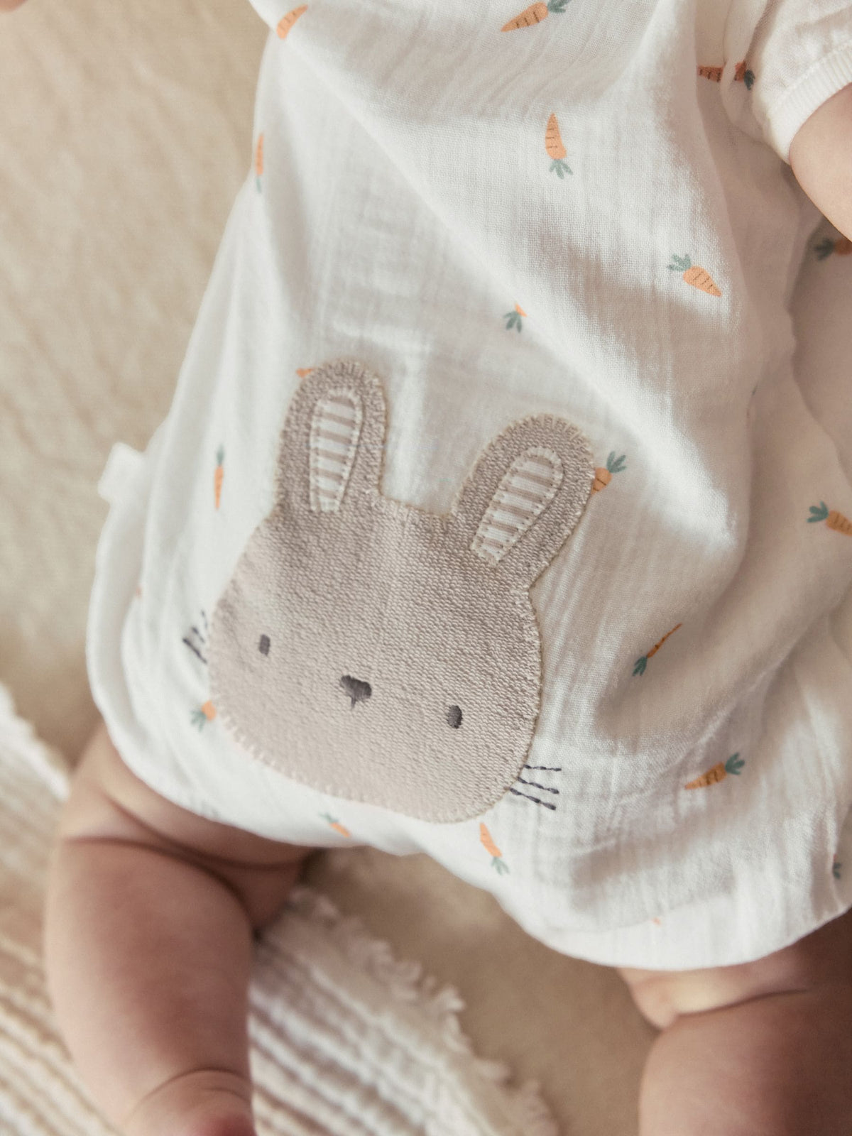 White Bunny Baby Woven Romper (0mths-3yrs) image 3