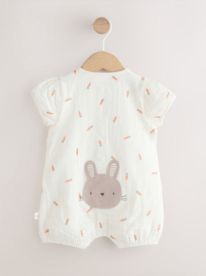 White Bunny Baby Woven Romper (0mths-3yrs) image 5