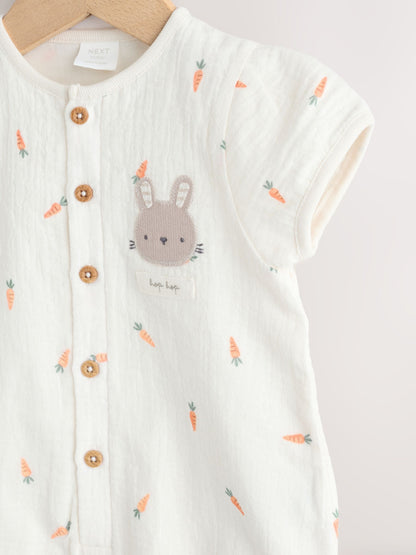 White Bunny Baby Woven Romper (0mths-3yrs) image 6