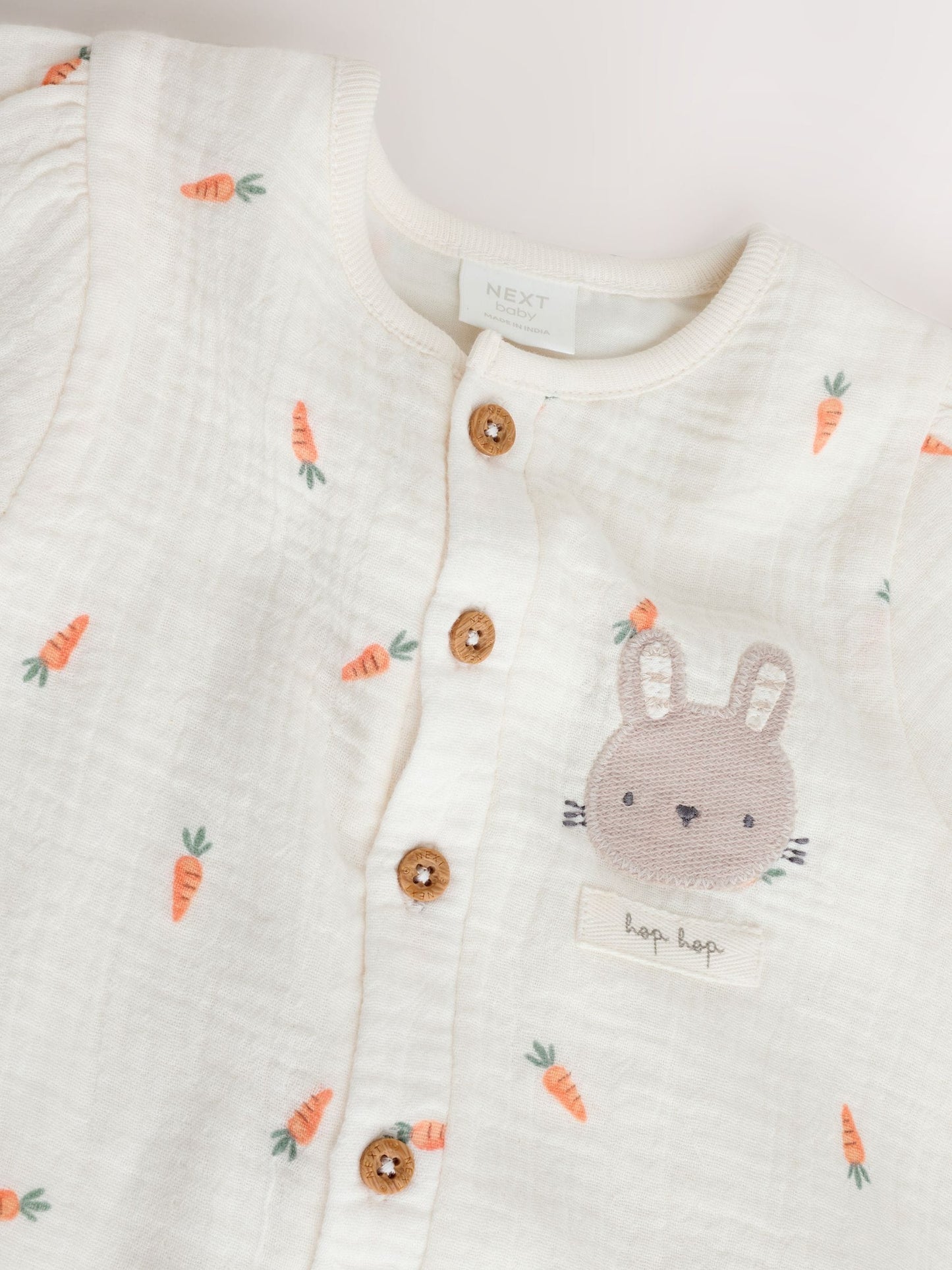 White Bunny Baby Woven Romper (0mths-3yrs) image 7