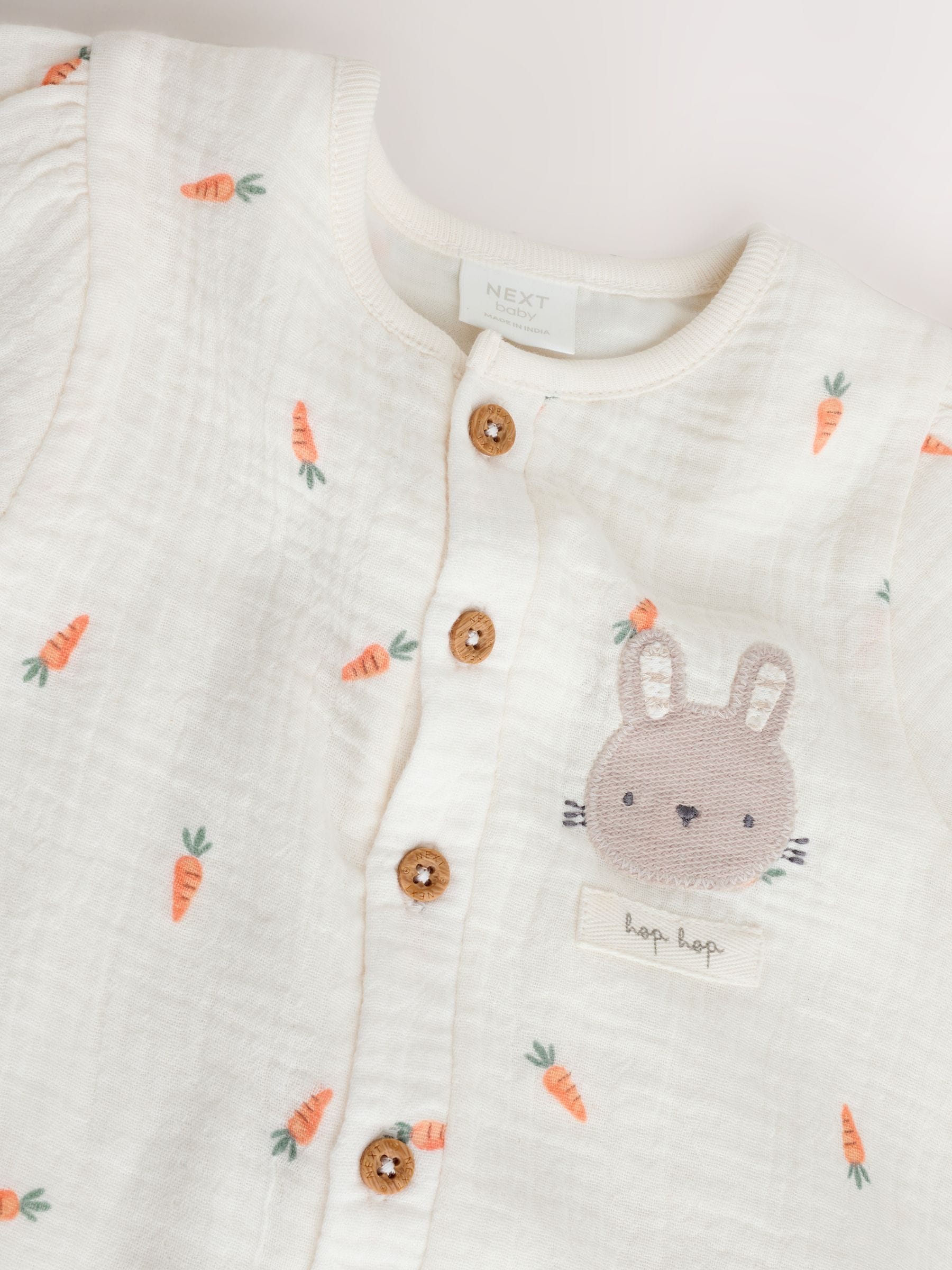 White Bunny Baby Woven Romper (0mths-3yrs) image 7