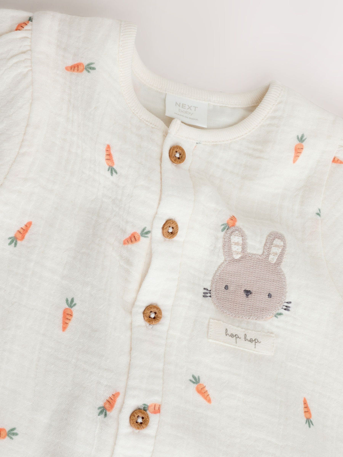 White Bunny Baby Woven Romper (0mths-3yrs) image 7