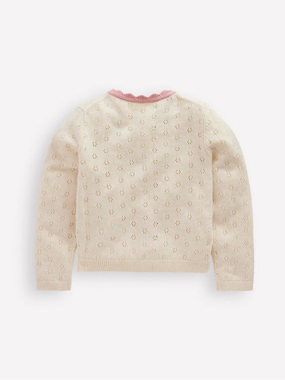 Dsiney Kidz - Boden Cream Everyday Scalloped Cardigan image 3