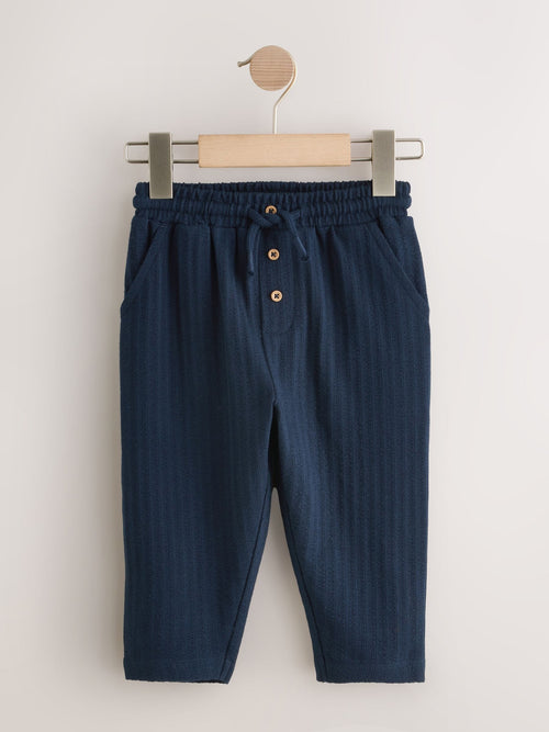 Navy Blue Textured Jersey Joggers (3mths-7yrs) image 1