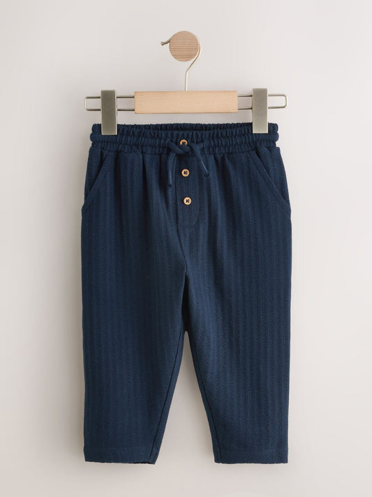Navy Blue Textured Jersey Joggers (3mths-7yrs) image 1