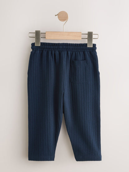 Navy Blue Textured Jersey Joggers (3mths-7yrs) image 2