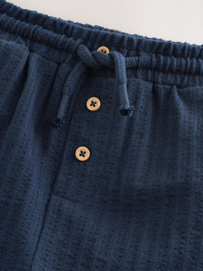 Navy Blue Textured Jersey Joggers (3mths-7yrs) image 4