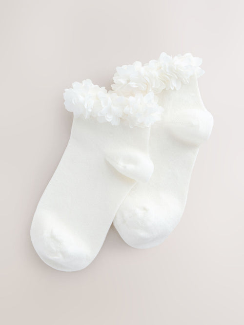 Ivory Cream 2 Pack Cotton Rich Bridesmaid Ankle Socks image 1