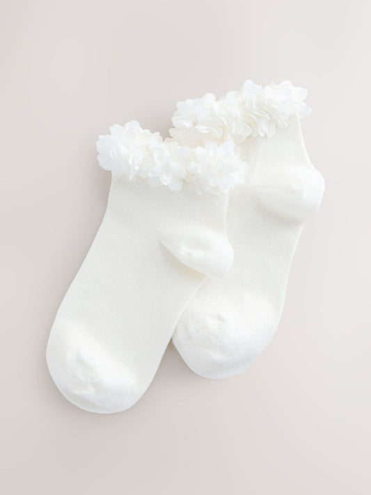 Ivory Cream 2 Pack Cotton Rich Bridesmaid Ankle Socks image 1