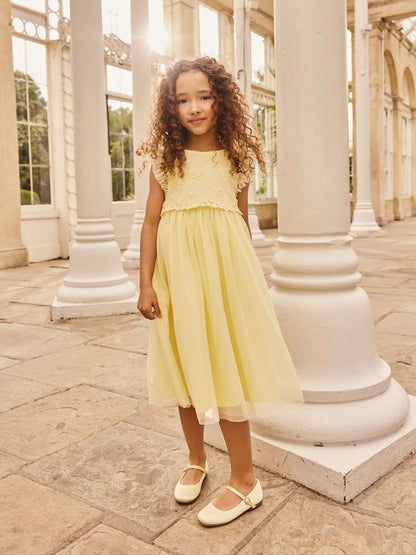 Buttermilk Yellow Mesh Flower Girl Dress (3-16yrs) image 1
