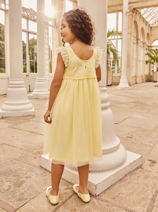 Buttermilk Yellow Mesh Flower Girl Dress (3-16yrs) image 2
