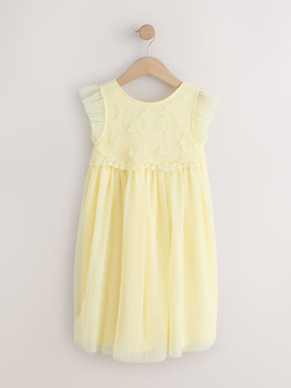 Buttermilk Yellow Mesh Flower Girl Dress (3-16yrs) image 4
