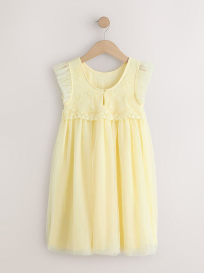 Buttermilk Yellow Mesh Flower Girl Dress (3-16yrs) image 5