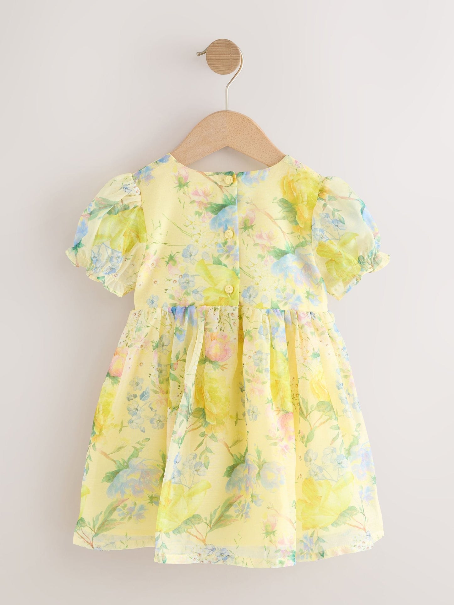 Yellow Floral Print Flower Corsage Dress (3mths-8yrs) image 5