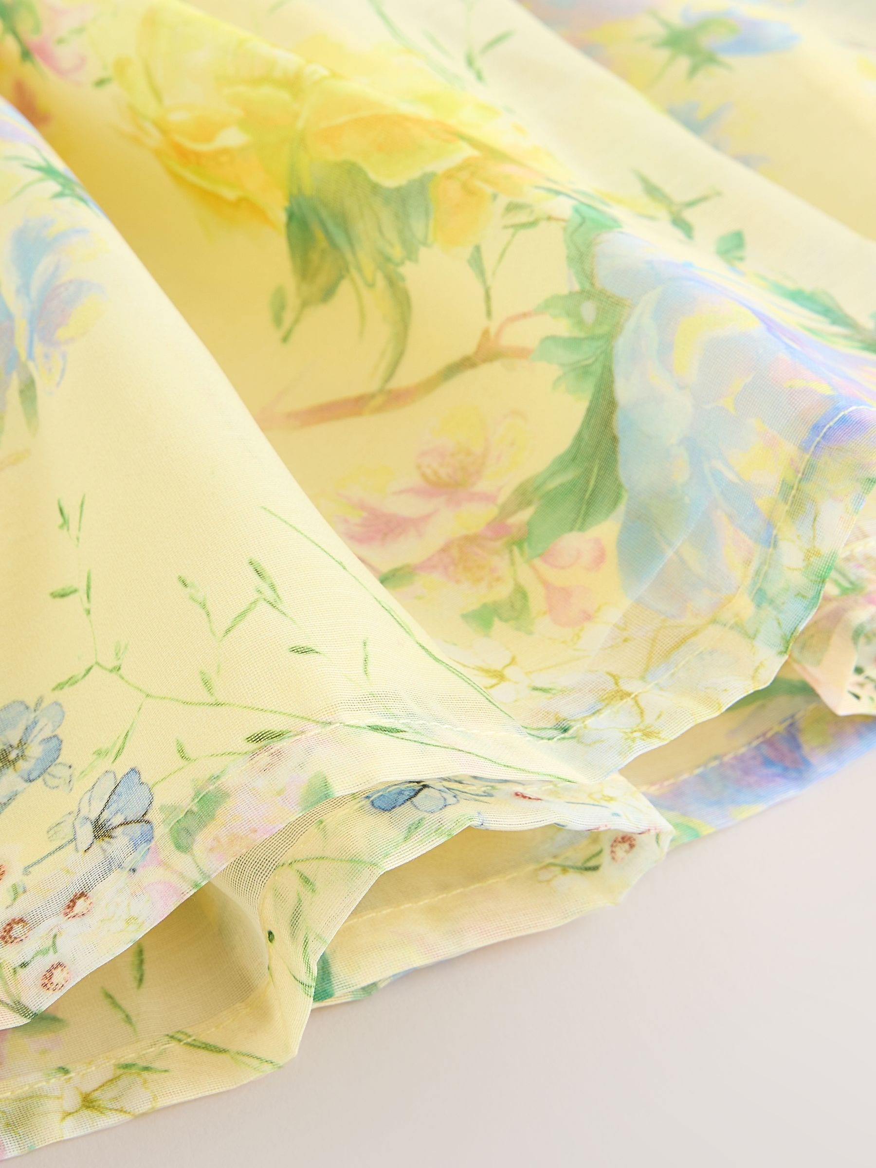 Yellow Floral Print Flower Corsage Dress (3mths-8yrs) image 6