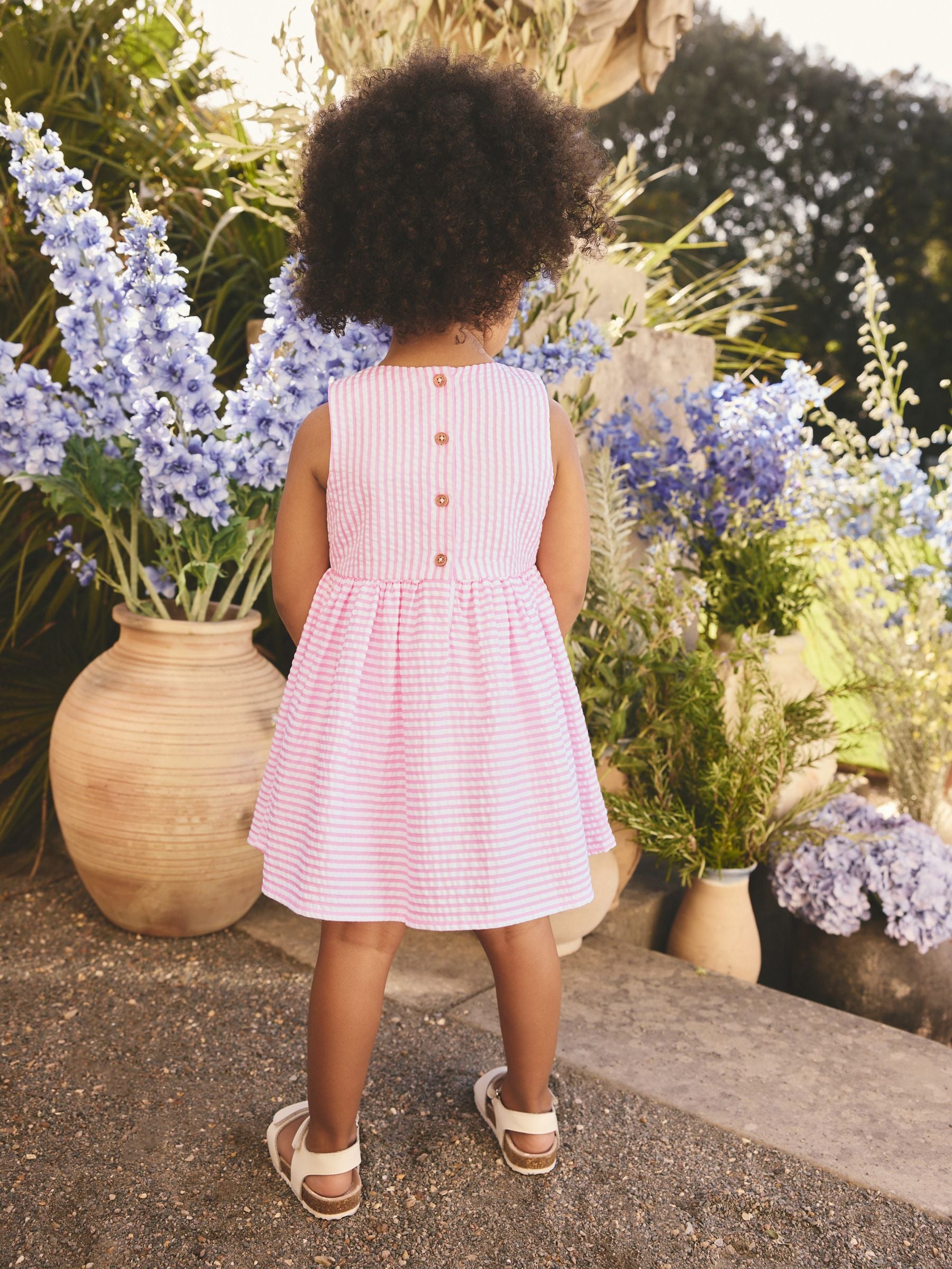 Pink Stripe Corsage Prom Dress (3mths-8yrs) image 3
