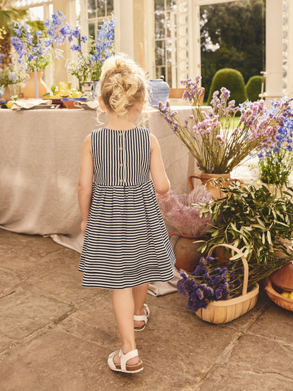 Navy Stripe Corsage Prom Dress (3mths-8yrs) image 3