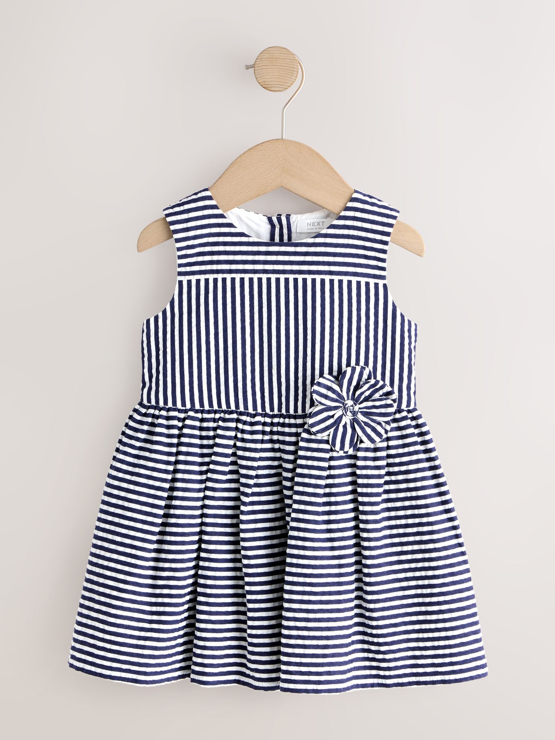 Navy Stripe Corsage Prom Dress (3mths-8yrs) image 4