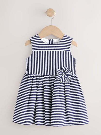 Navy Stripe Corsage Prom Dress (3mths-8yrs) image 4