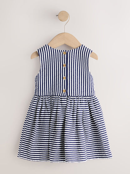 Navy Stripe Corsage Prom Dress (3mths-8yrs) image 5