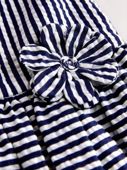 Navy Stripe Corsage Prom Dress (3mths-8yrs) image 6